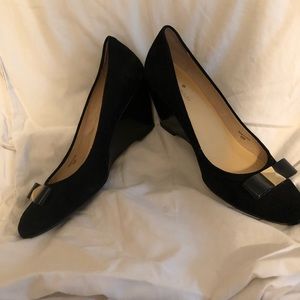 Kate spade black suede wedges